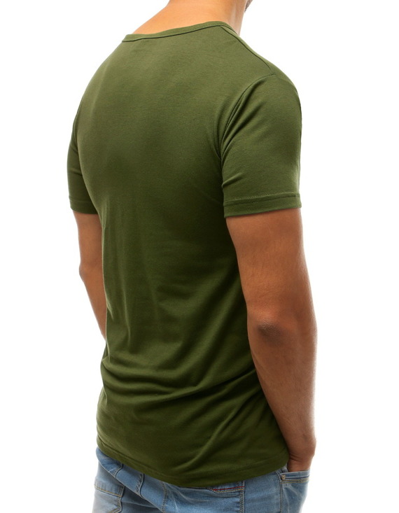 T-shirt męski z nadrukiem zielony RX3807