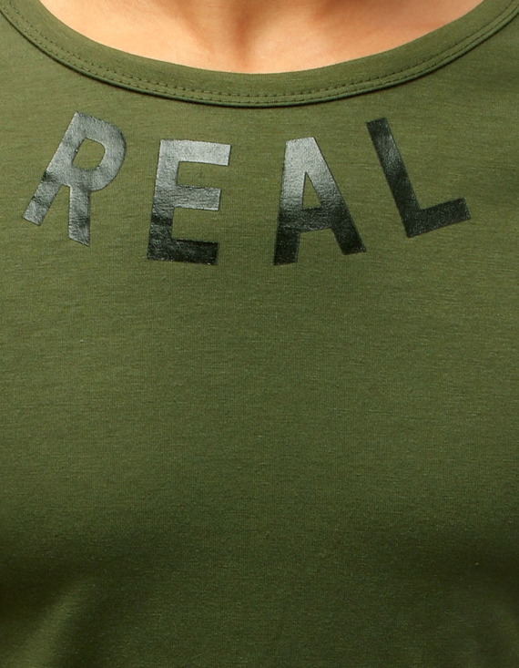 T-shirt męski z nadrukiem zielony RX3816