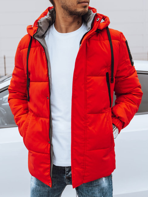 Zimowa pikowana kurtka męska czerwona Dstreet TX4461
