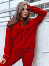 Bluza damska BASIC z kapturem czerwona BY0175