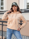 Bluza damska BASIC z kapturem kamelowa Dstreet BY1330_4