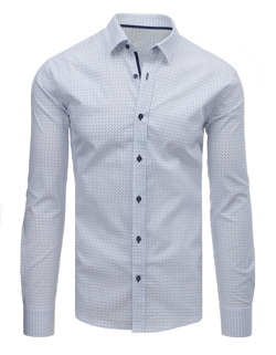 Koszula męska elegancka we wzory biała DX1608