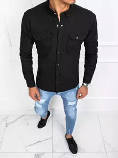 Koszula męska jeansowa czarna Dstreet DX2222