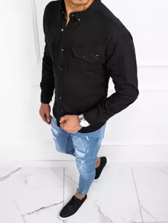 Koszula męska jeansowa czarna Dstreet DX2222_2