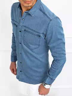 Koszula męska jeansowa niebieska Dstreet DX2210_5