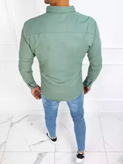 Koszula męska jeansowa zielona Dstreet DX2215_4