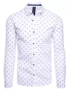 Koszula męska we wzory biała Dstreet DX2204