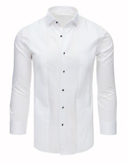 Koszula smokingowa z plisami biała DX1743