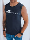 Koszulka męska bez rękawów z nadrukiem granatowa Dstreet RX5330_1