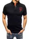 Koszulka męska polo z haftem czarna Dstreet PX0442_2