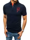 Koszulka męska polo z haftem granatowa Dstreet PX0440_1