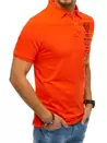 Koszulka męska polo z haftem koralowo-czerwony Dstreet PX0477_3