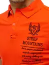 Koszulka męska polo z haftem koralowo-czerwony Dstreet PX0477_4