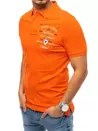 Koszulka męska polo z haftem pomarańczowa Dstreet PX0397_2