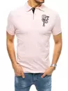 Koszulka męska polo z haftem różowa Dstreet PX0444_2