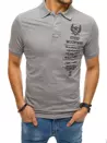 Koszulka męska polo z haftem szara Dstreet PX0475_2