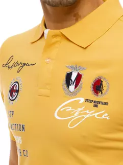 Koszulka męska polo z haftem żółta Dstreet PX0406_4