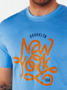 Koszulka męska z nadrukiem niebieska Dstreet RX5370_2