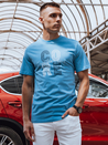 Koszulka męska z nadrukiem niebieska Dstreet RX5384_1