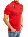 Koszulka polo męska z nadrukiem czerwona Dstreet PX0467_2
