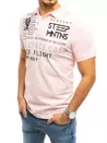 Koszulka polo męska z nadrukiem różowa Dstreet PX0466_3