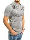 Koszulka polo męska z nadrukiem szara Dstreet PX0462_2