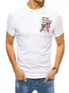 Koszulka polo z haftem biała Dstreet PX0452_2