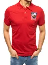 Koszulka polo z haftem czerwona Dstreet PX0390