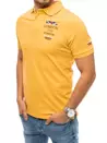 Koszulka polo z haftem żółta Dstreet PX0435_2