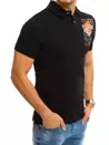 Koszulka polo z nadrukiem czarna Dstreet PX0371_3