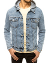 Kurtka męska jeansowa z kapturem niebieska Dstreet TX3615