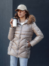 Kurtka zimowa damska z kapturem WINTERCHIC kamelowa Dstreet TY4438_1