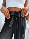 Marszczone spodnie damskie RUFFLES czarne Dstreet UY1539_3