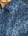 Niebieska koszula męska we wzory Dstreet DX2025_3