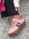 Sneakersy damskie STRIPEY z platformą różowe Dstreet ZY0553_4