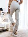 Spodnie damskie jeansowe MAYO jasnobeżowe Dstreet UY1378_2