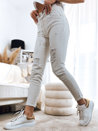 Spodnie damskie jeansowe MAYO jasnobeżowe Dstreet UY1378_3