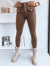 Spodnie damskie jeansowe SKULL ciemnobrązowe Dstreet UY1728_1