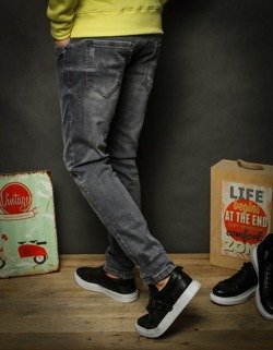 Spodnie jeansowe męskie szare Dstreet UX2325_4