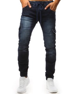 Spodnie joggery jeansowe męskie granatowe UX1449