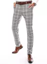 Spodnie męskie chinosy w kratę jasnoszare Dstreet UX3704