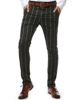 Spodnie męskie ciemnoszare w paski Dstreet UX2145