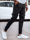 Spodnie męskie dresowe bojówki czarne Dstreet UX4314_2