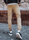 Spodnie męskie dresowe typu jogger beżowe Dstreet UX3301_8