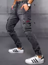 Spodnie męskie jeansowe joggery czarne Dstreet UX3569_1