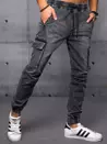 Spodnie męskie jeansowe joggery czarne Dstreet UX3569_3