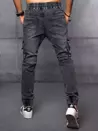 Spodnie męskie jeansowe joggery czarne Dstreet UX3569_4