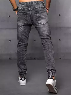 Spodnie męskie jeansowe joggery szare Dstreet UX3584_4