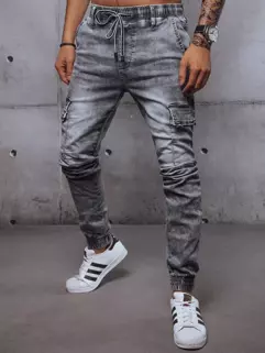 Spodnie męskie jeansowe joggery szare Dstreet UX3590_2