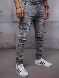 Spodnie męskie jeansowe joggery szare Dstreet UX3590_3
